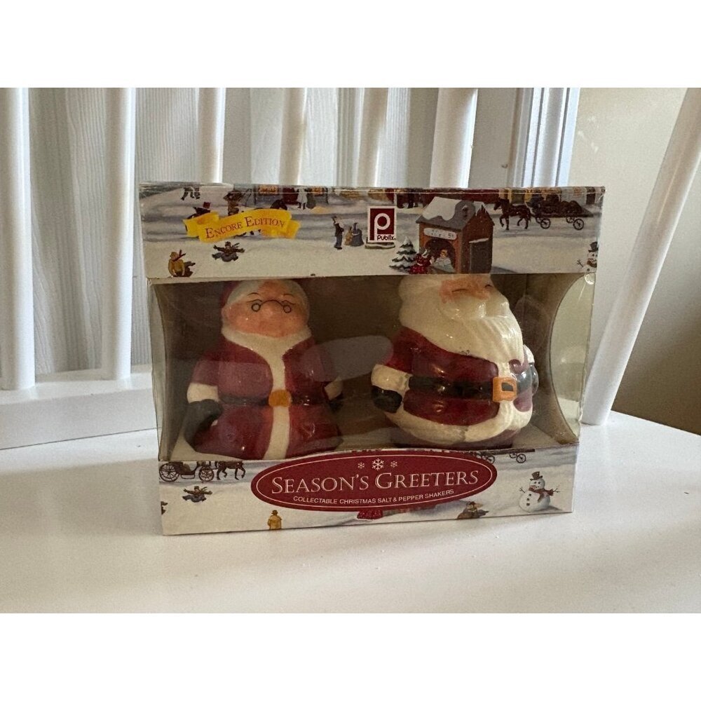 Vintage Publix Salt & Pepper Shaker Christmas Santa